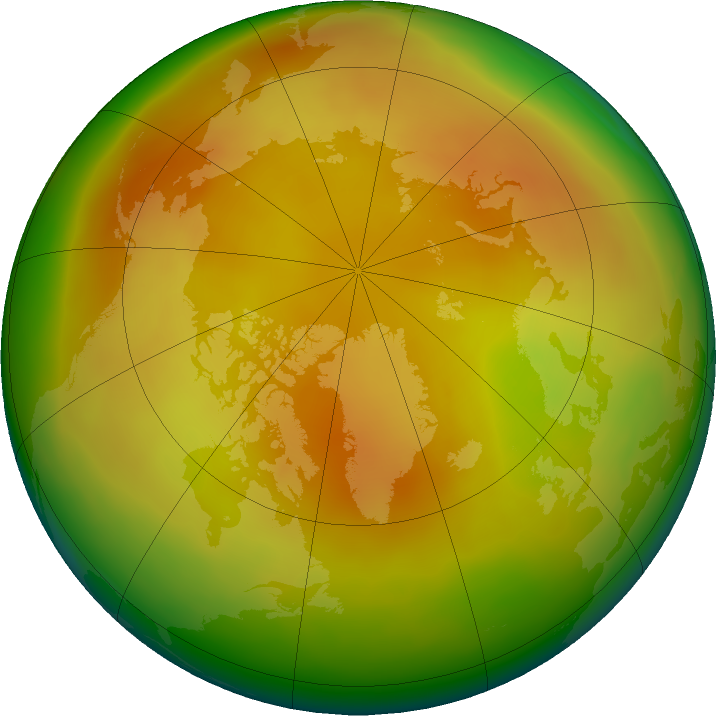 Arctic ozone map for May 2024